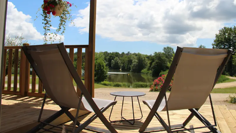 terrace and lake